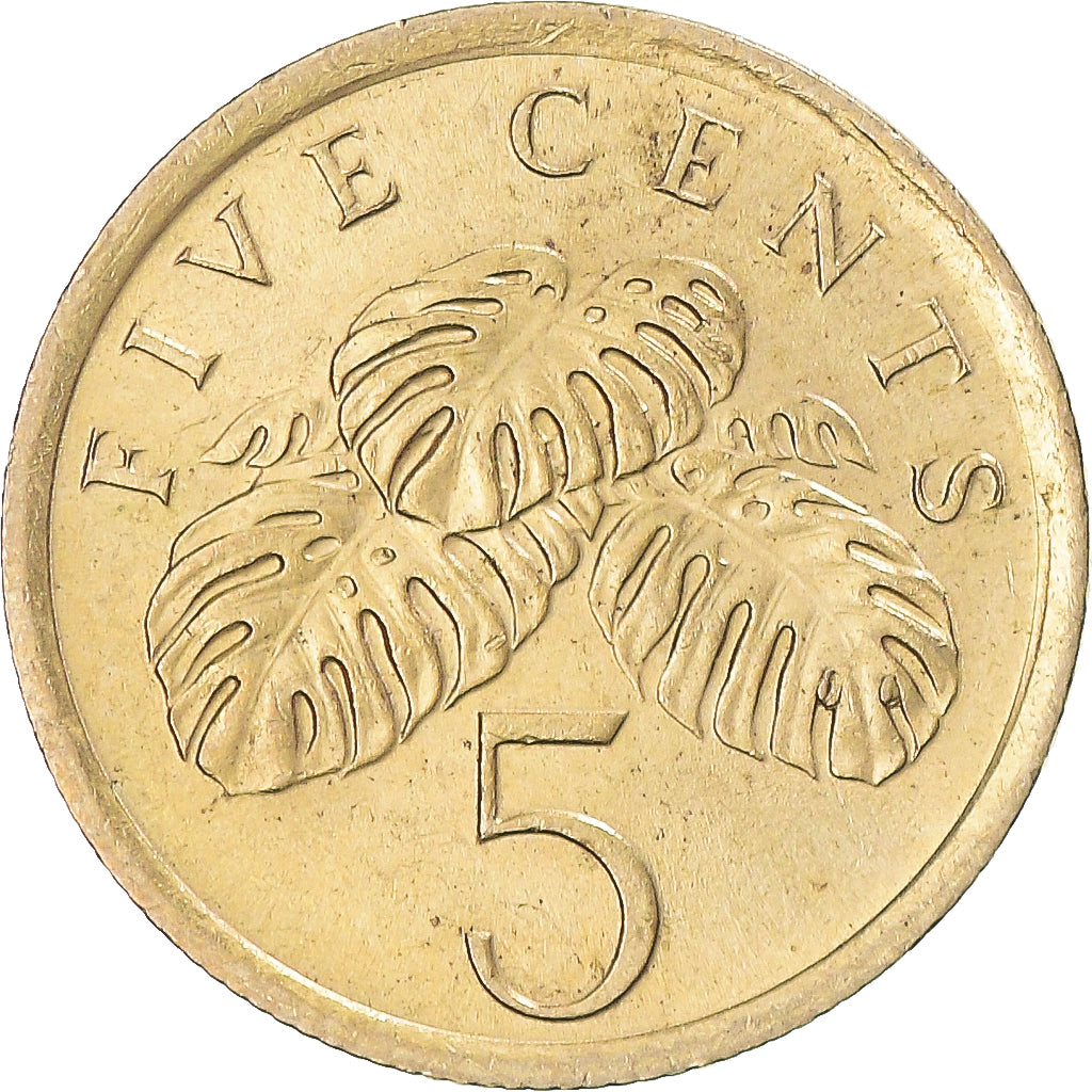 Moeda, Singapura, 5 Cents, 1988