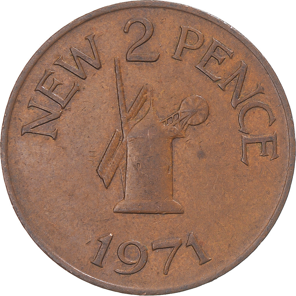Coin, Guernsey, 2 New Pence, 1971