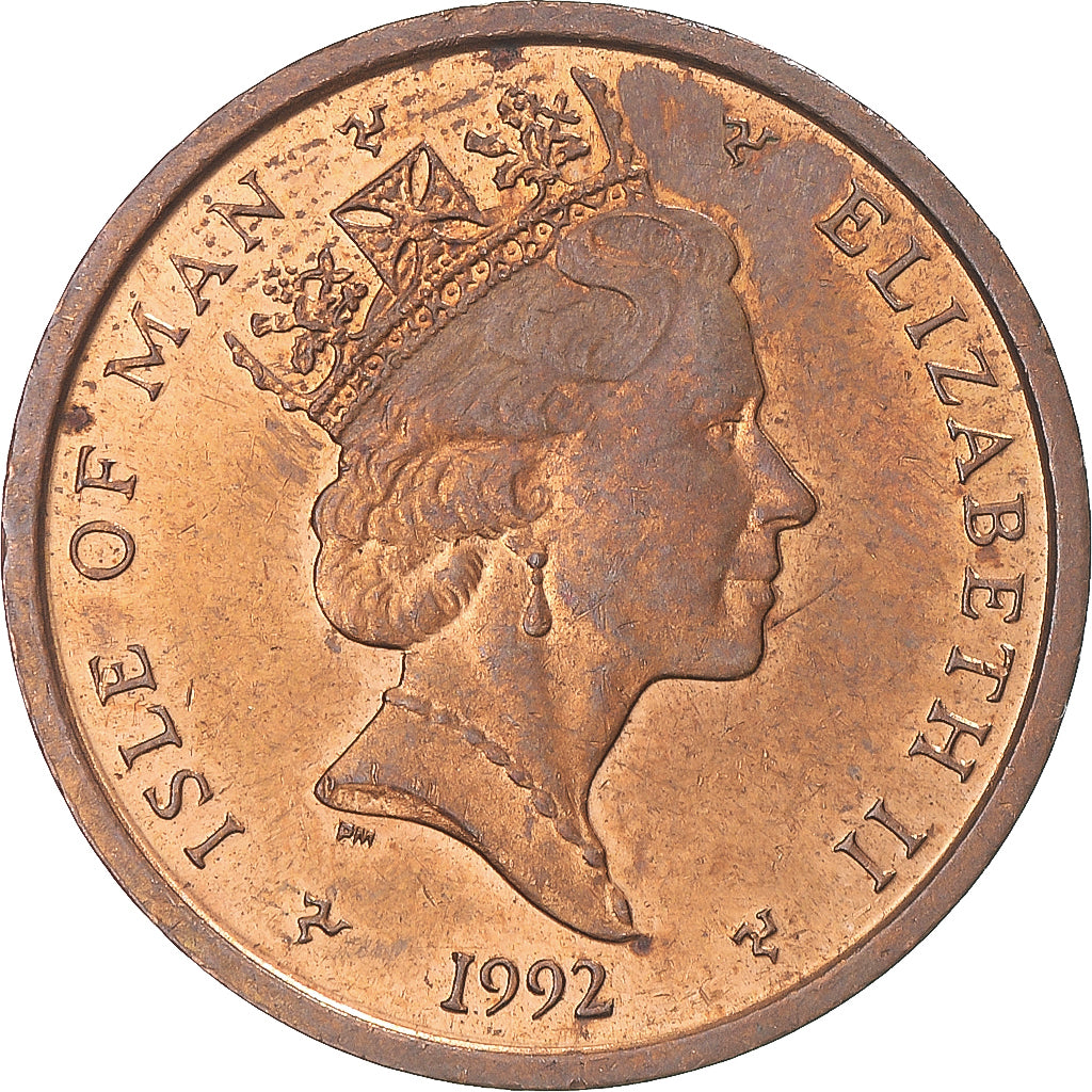 Coin, Isle of Man, 2 Pence, 1992