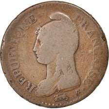 Munten, Frankrijk, Dupré, Decime, 1798, Paris, ZG+, Bronze, KM:644.1