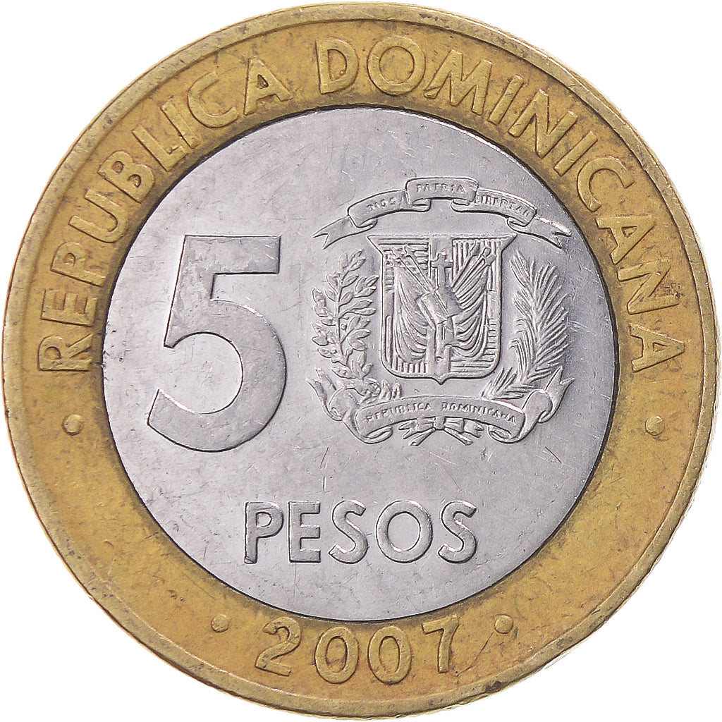 Moneta, DOMINICA, 5 Pesos, 2007