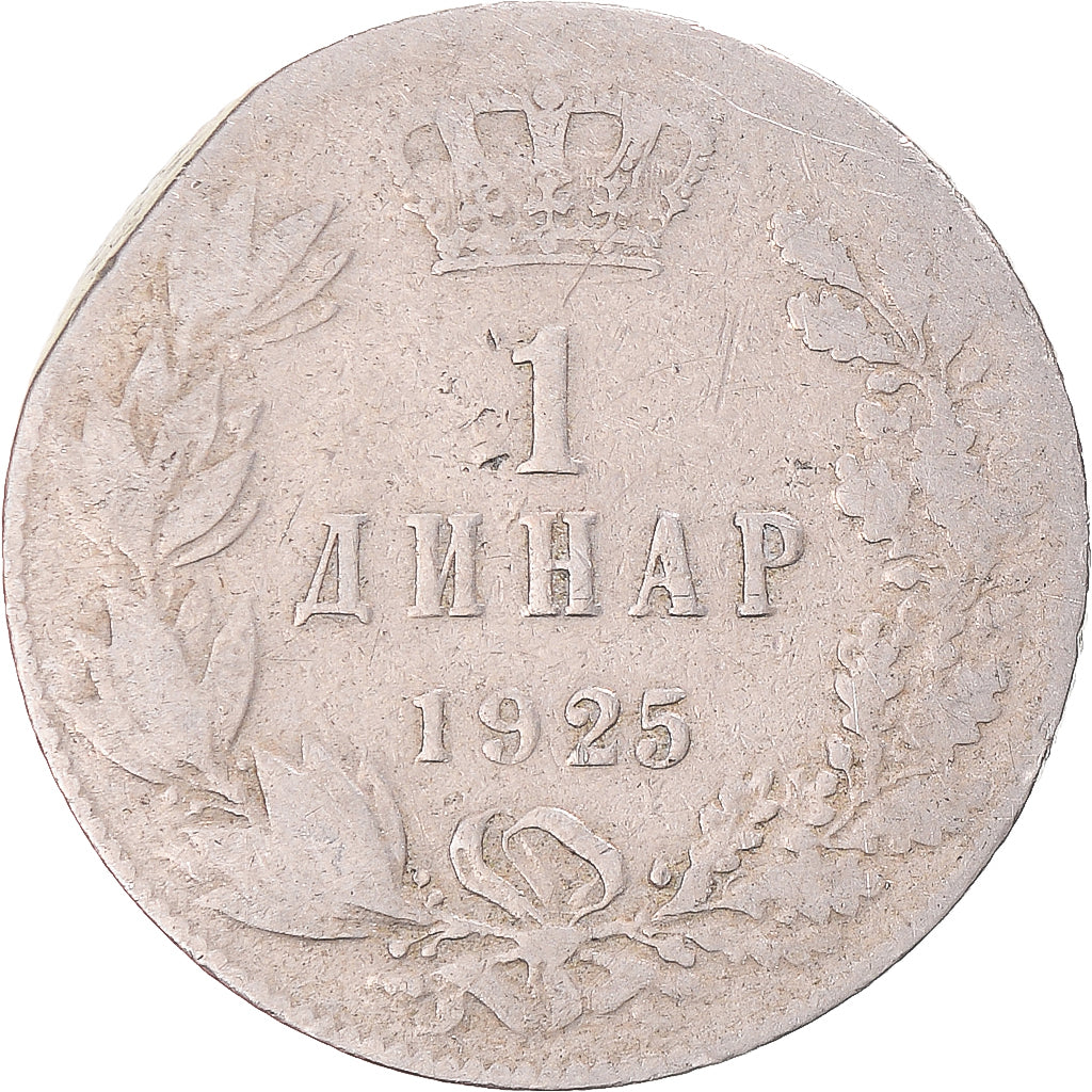 Servië, Dinar, 1925, Zilver, FR
