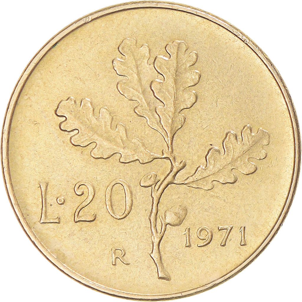 Coin, Italy, 20 Lire, 1971