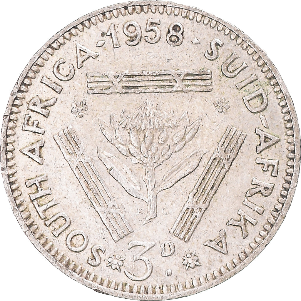 Coin, South Africa, 3 Pence, 1958