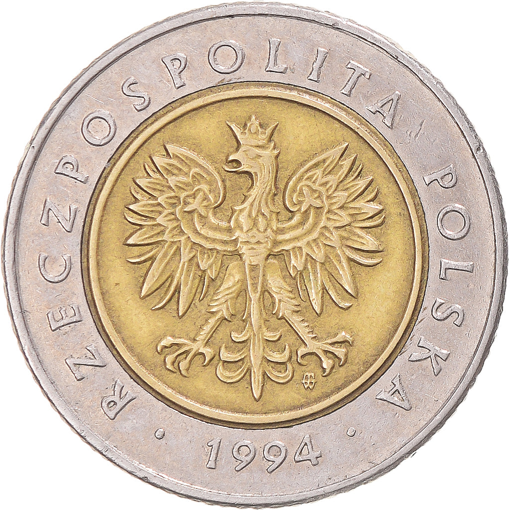 Münze, Polen, 5 Zlotych, 1994