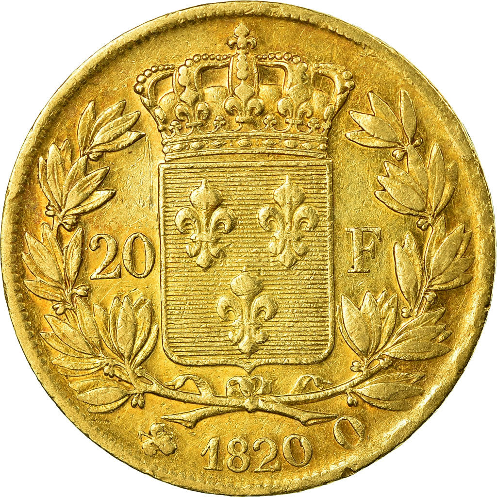 Coin, France, Louis XVIII, Louis XVIII, 20 Francs, 1820, Perpignan, VF(30-35)