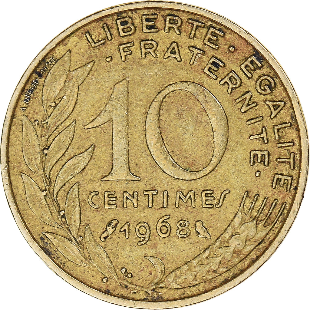 Munten, Frankrijk, 10 Centimes, 1968