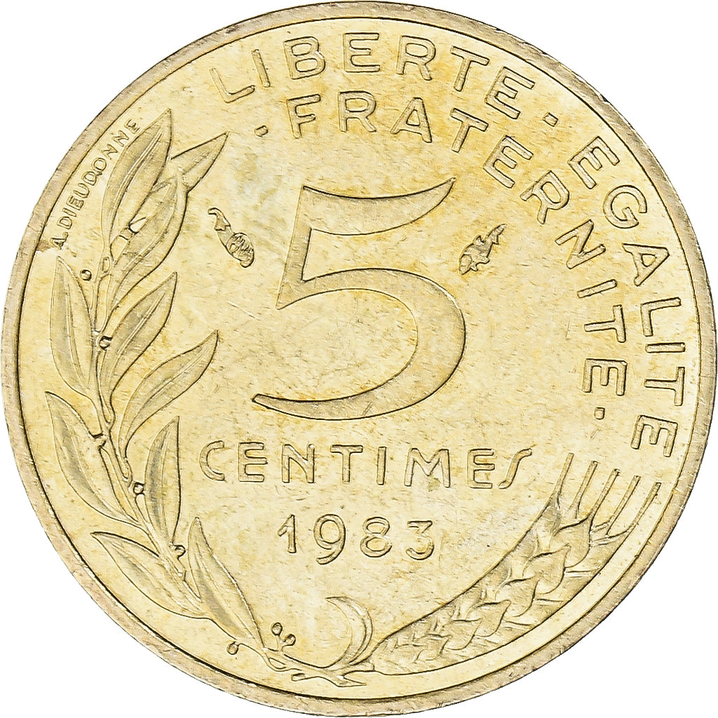Moneta, Francja, 5 Centimes, 1983