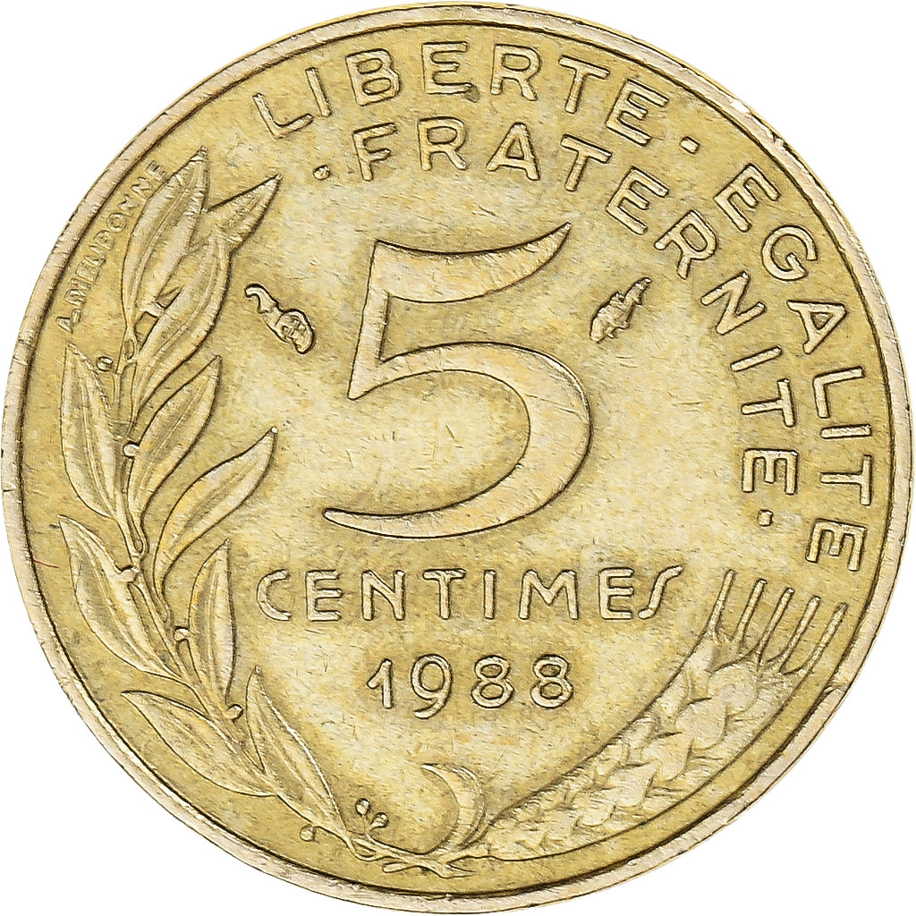 Munten, Frankrijk, 5 Centimes, 1988