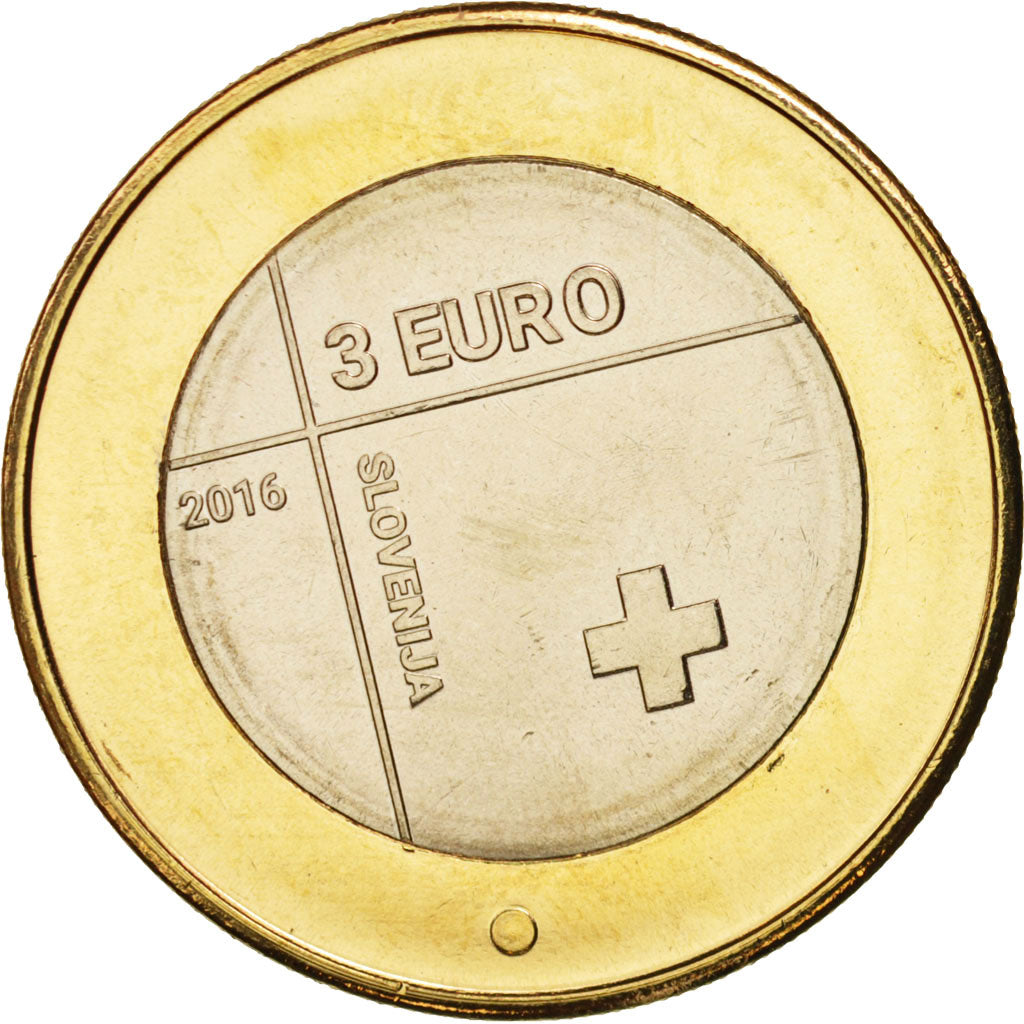 Slovenia, 3 Euro, 2016, MS(65-70), Bi-Metallic
