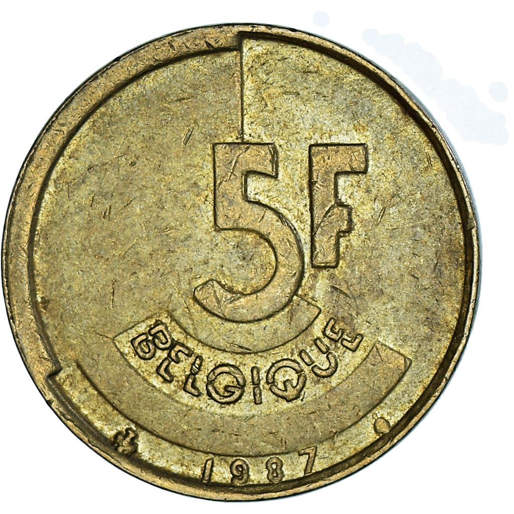 Münze, Belgien, 5 Francs, 5 Frank, 1987
