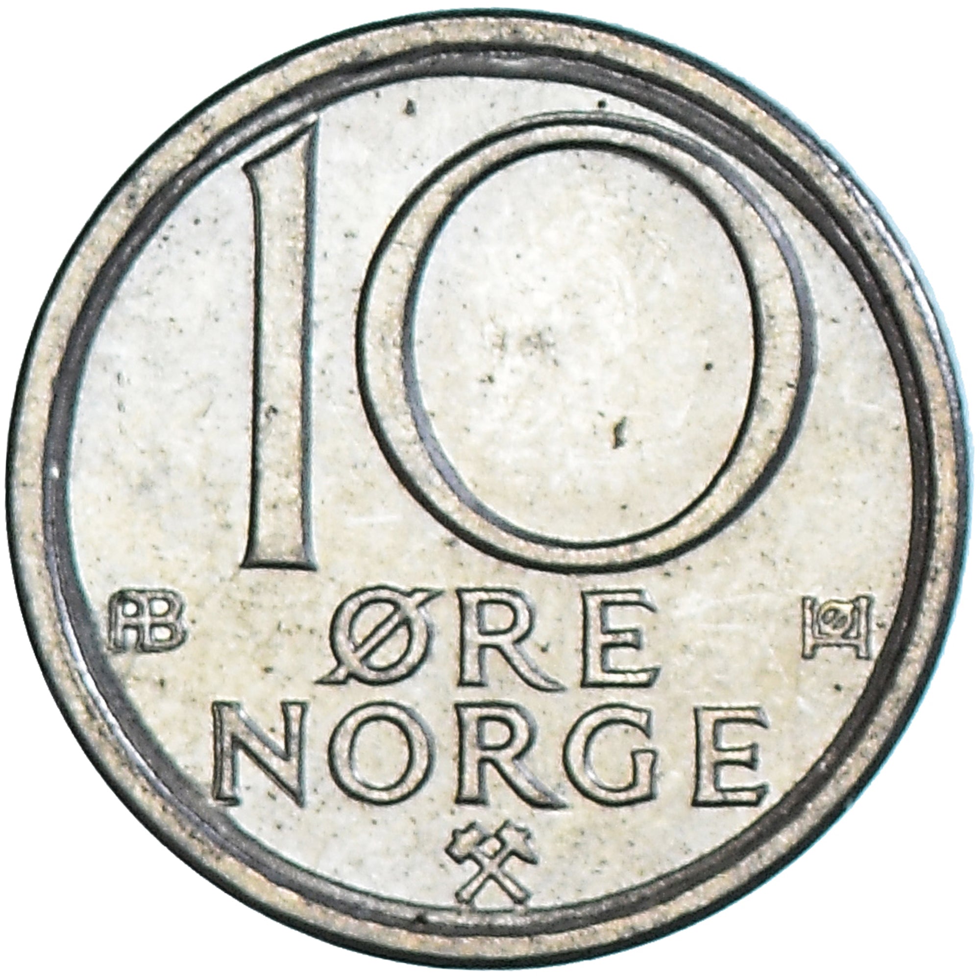 Moneta, Norwegia, 10 Öre, 1977