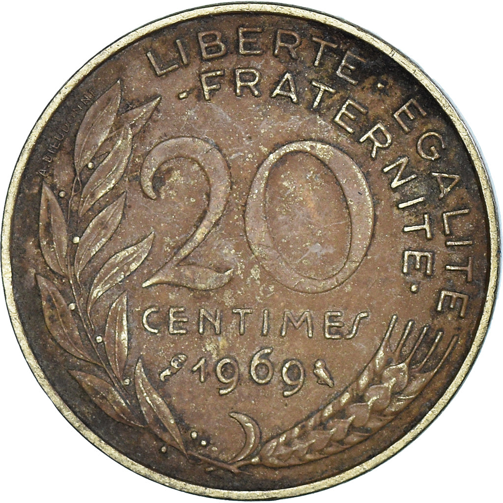 Monnaie, France, 20 Centimes, 1969