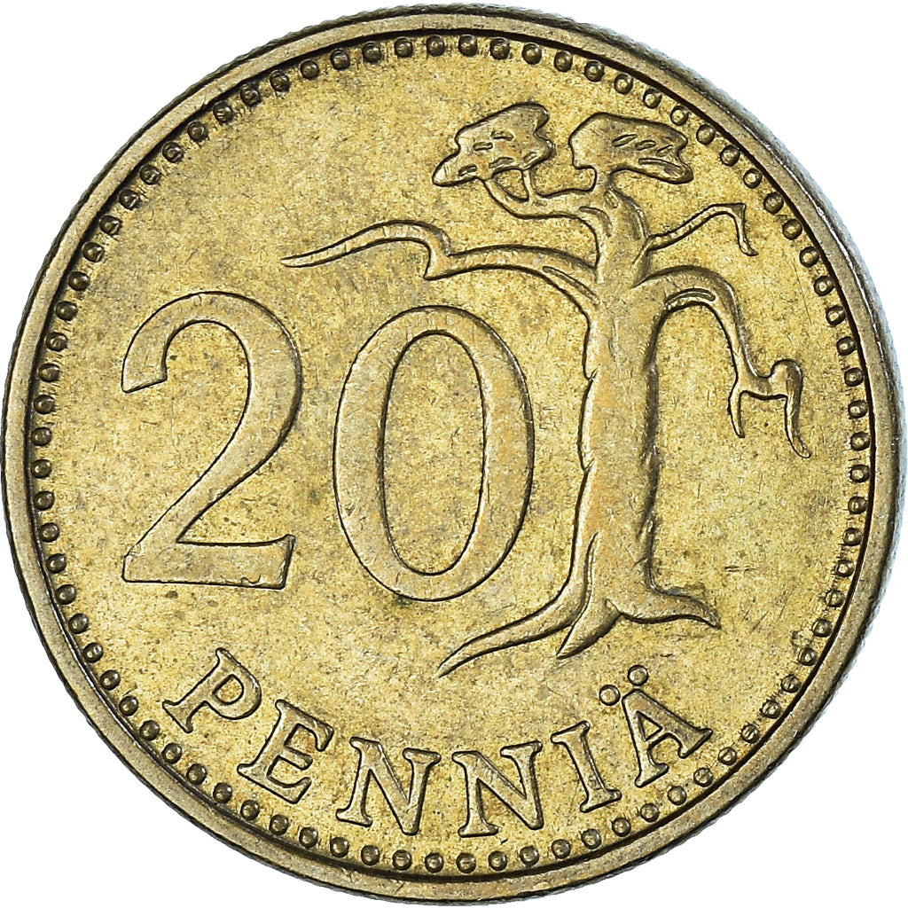Munten, Finland, 20 Pennia, 1975