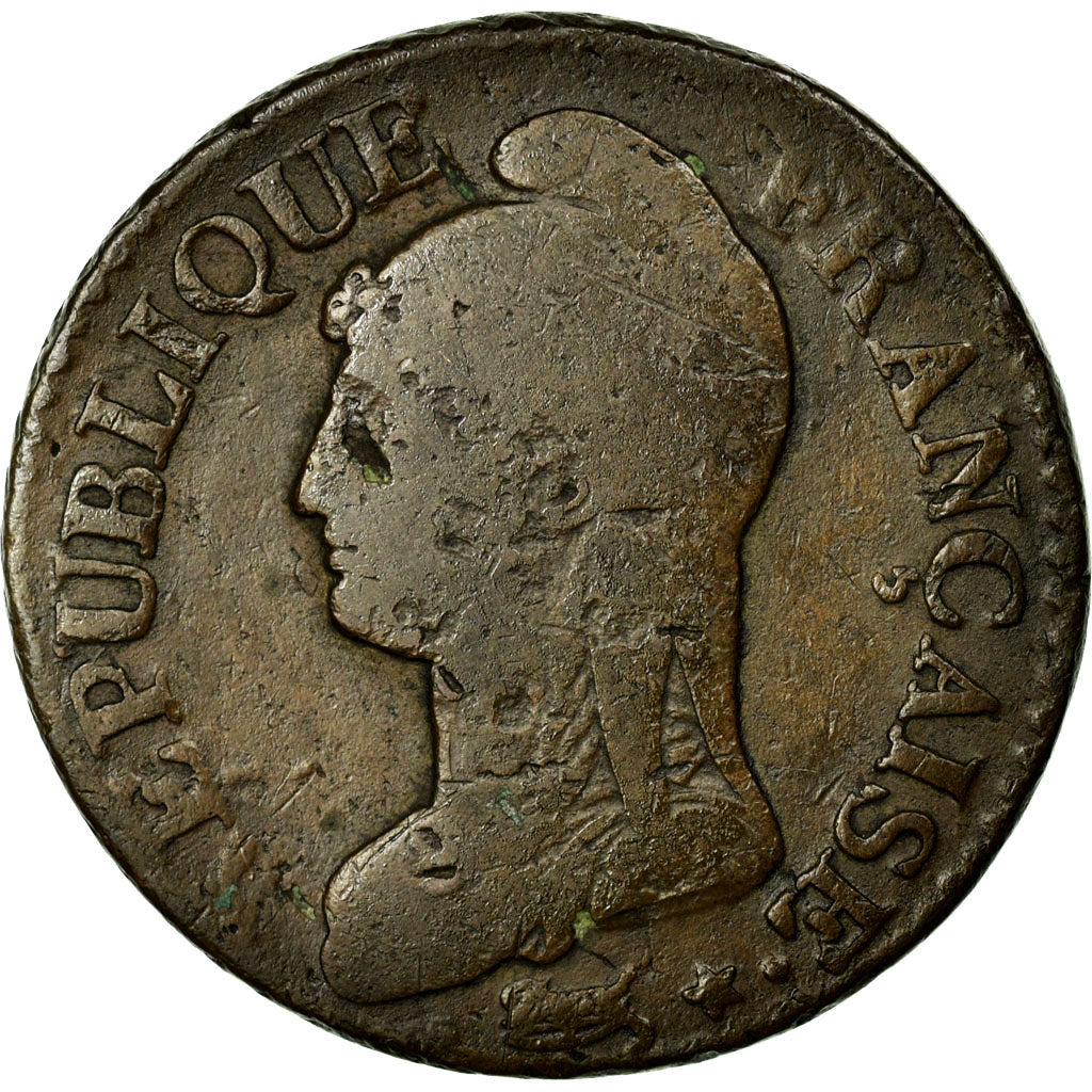 Coin, France, Dupré, 5 Centimes, 1799, Metz, VF(20-25), Bronze, KM:640.2