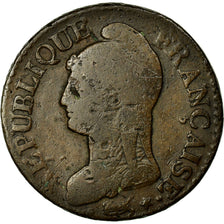 Münze, Frankreich, Dupré, 5 Centimes, 1799, Metz, S, Bronze, KM:640.2