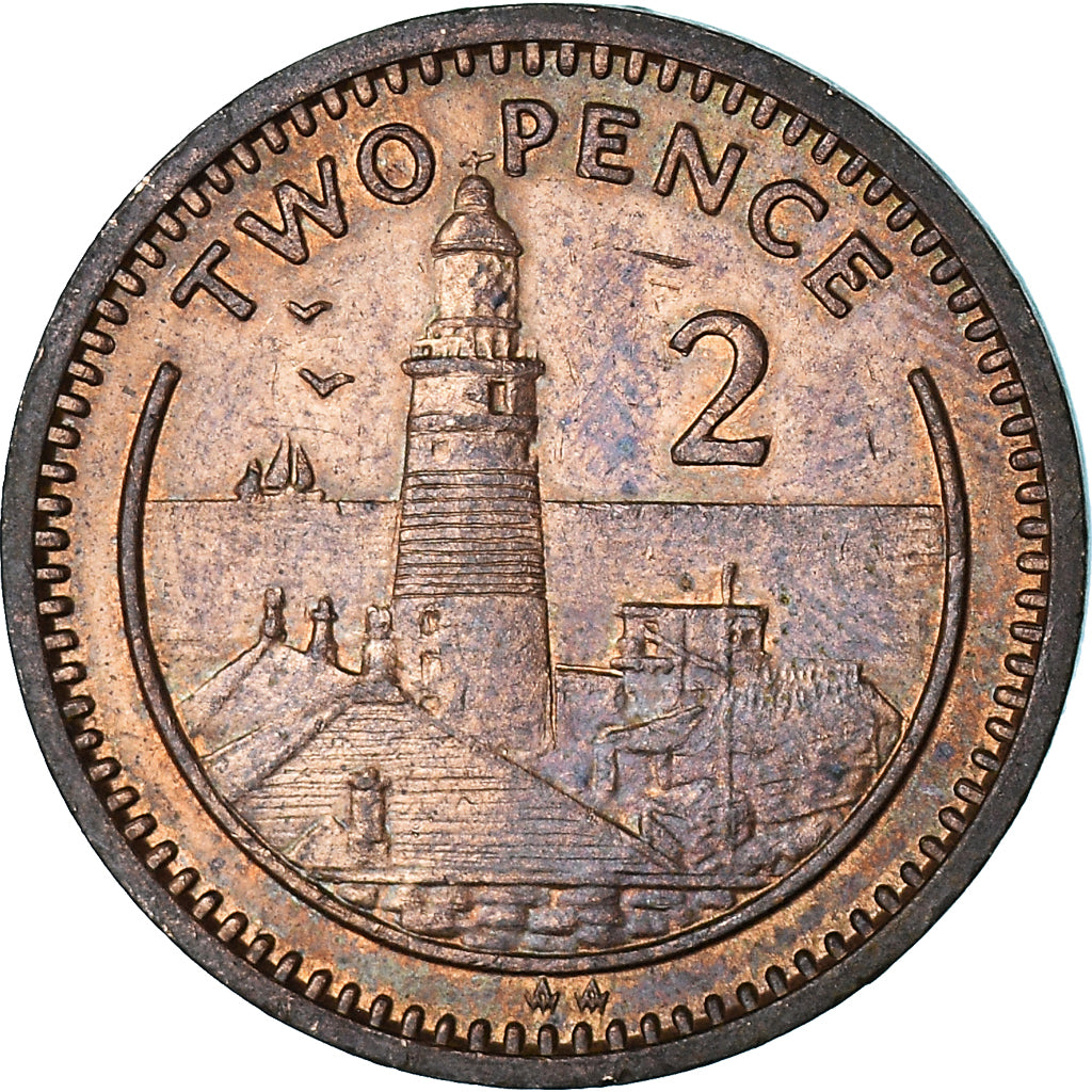 Coin, Gibraltar, 2 Pence, 1992