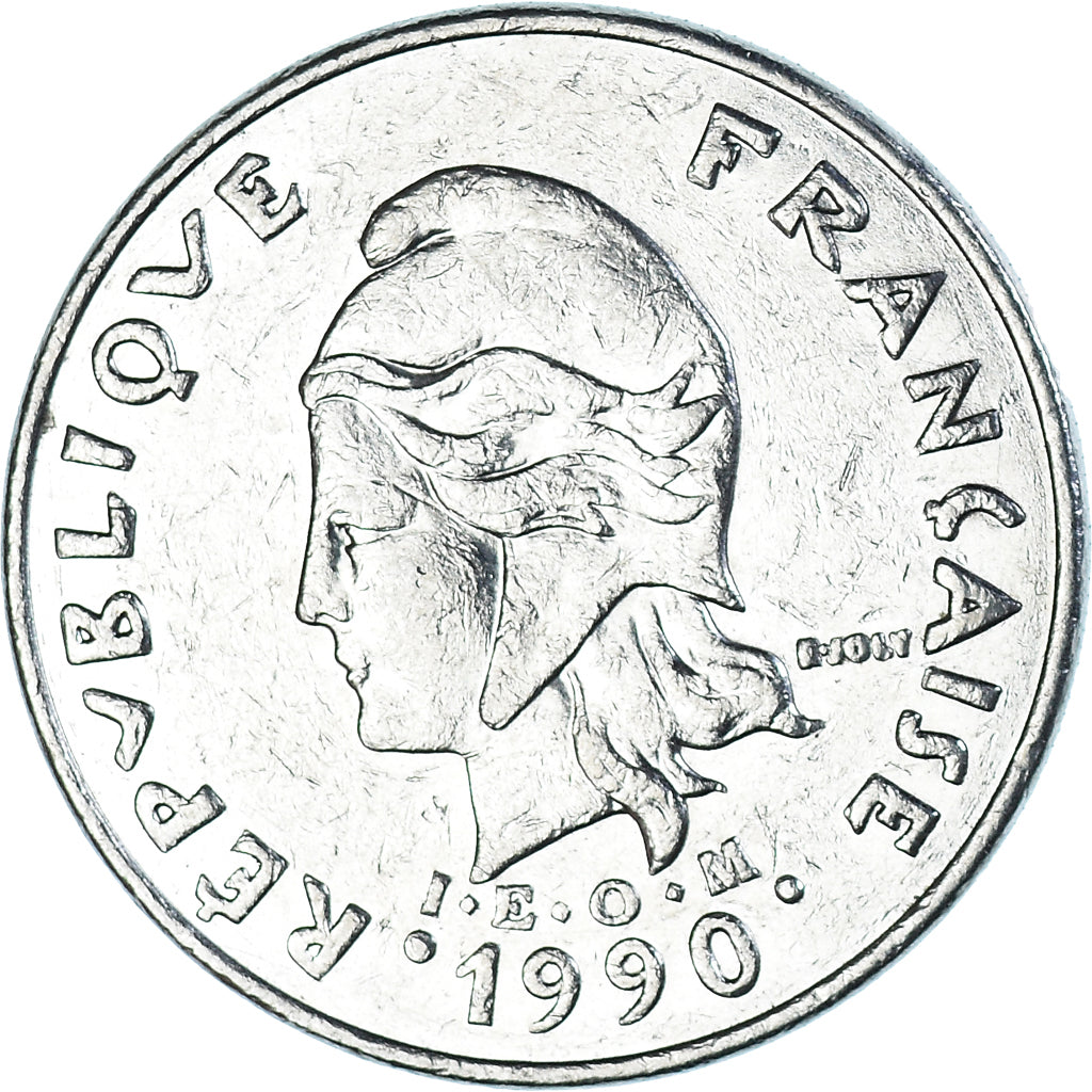 Moneta, Nowa Kaledonia, 20 Francs, 1990