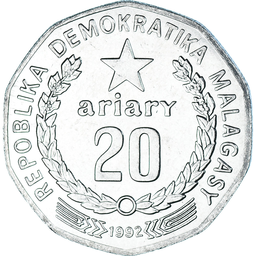 Moneta, Madagascar, 20 Ariary, 1992