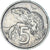 Coin, New Zealand, 5 Cents, 1975