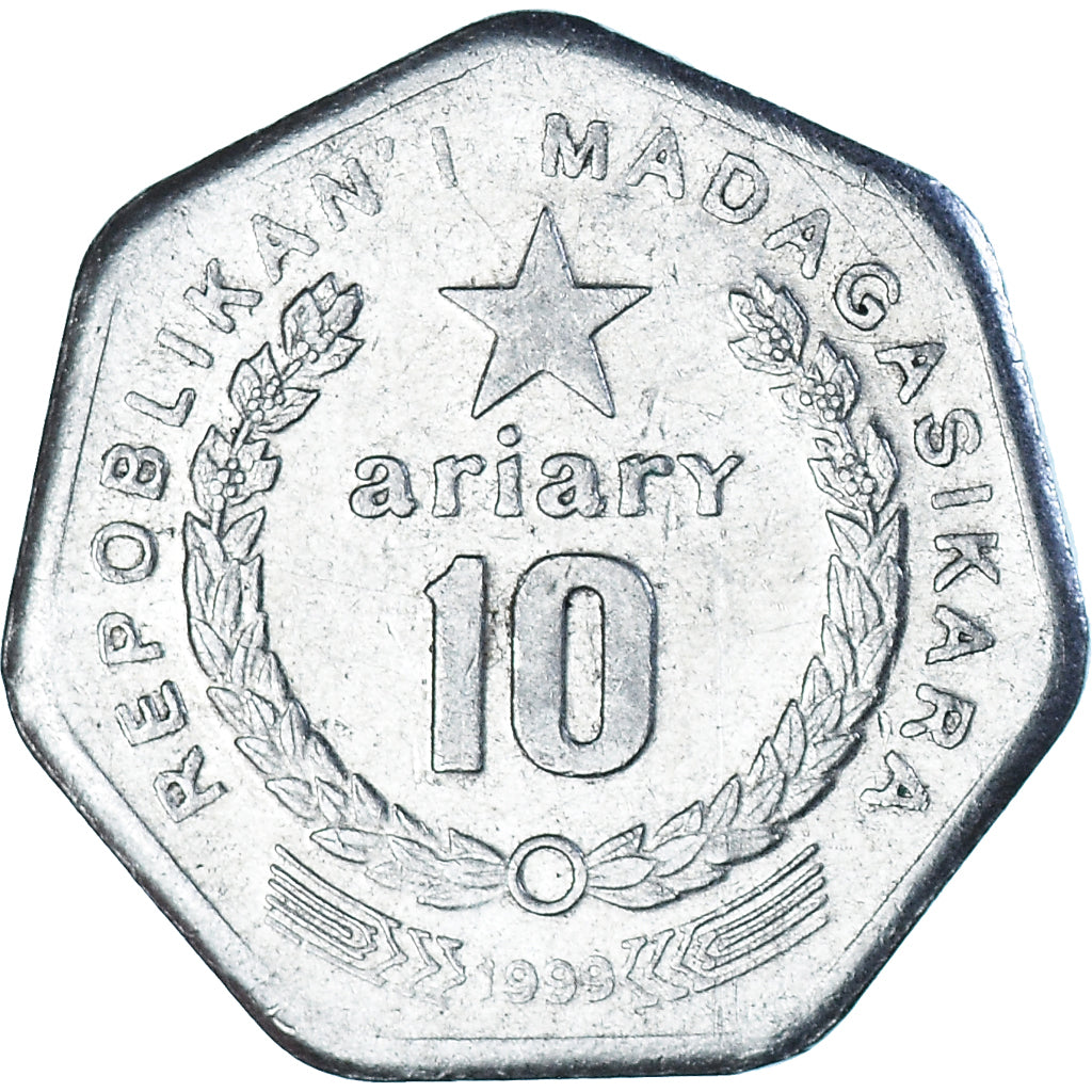 Munten, Madagascar, 10 Ariary, 1999