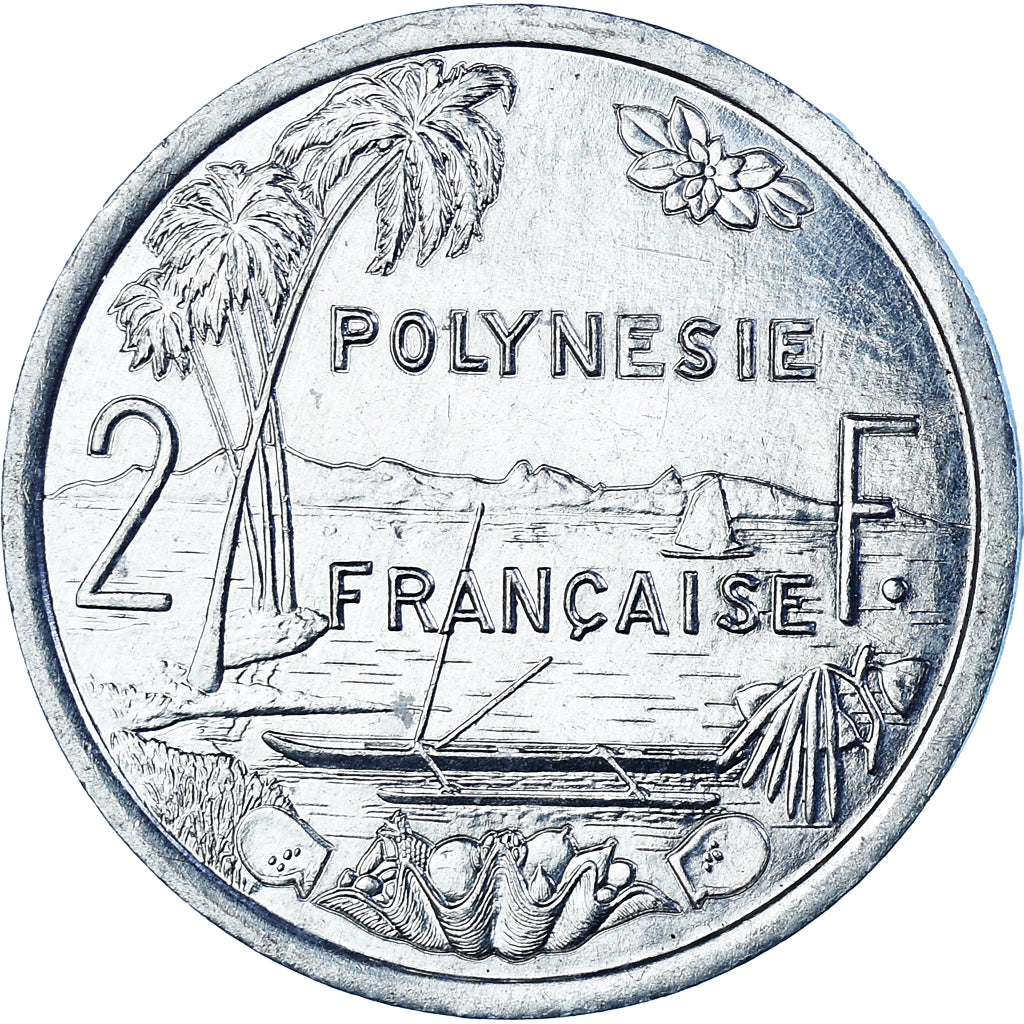 Moneta, Polinezja Francuska, 2 Francs, 1991
