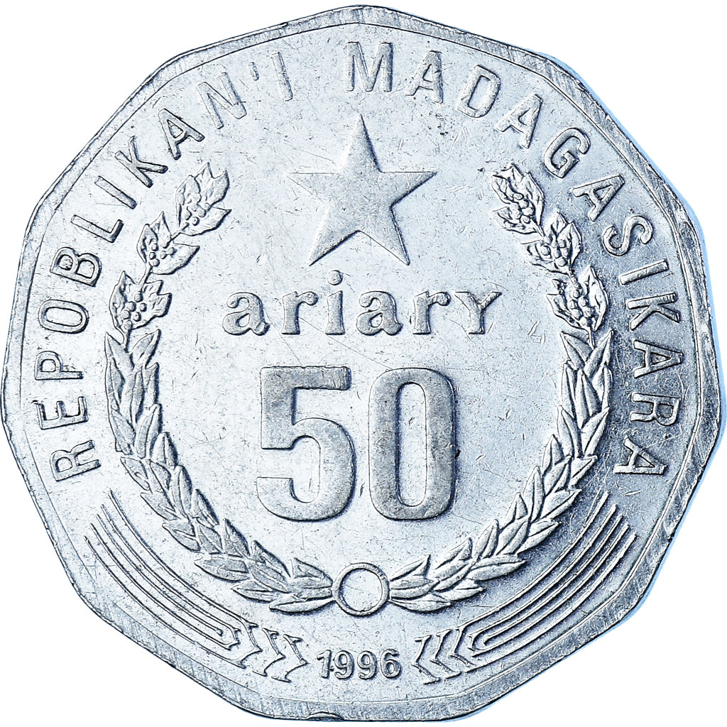 Moneda, Madagascar, 50 Ariary, 1996