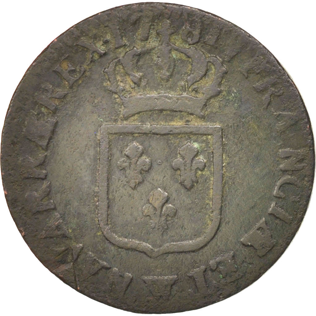 FRANCE, Sol ou sou, Sol, 1781, Lille, KM #578.16, VF(20-25), Copper, Gadoury...