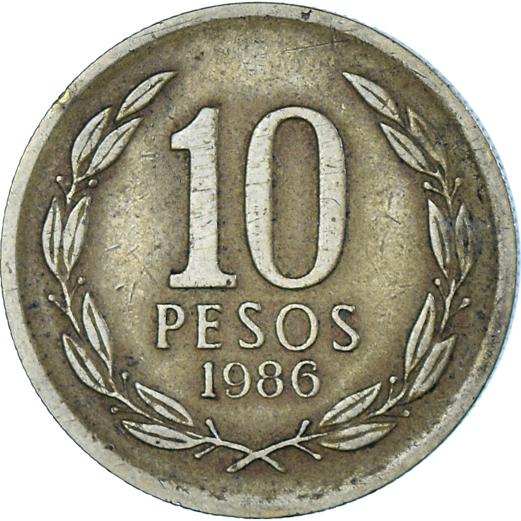 Monnaie, Chili, 10 Pesos, 1986
