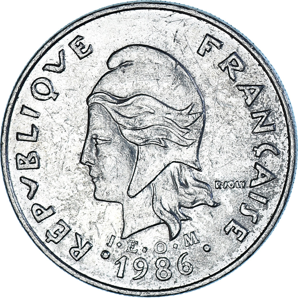 Coin, New Caledonia, 20 Francs, 1986