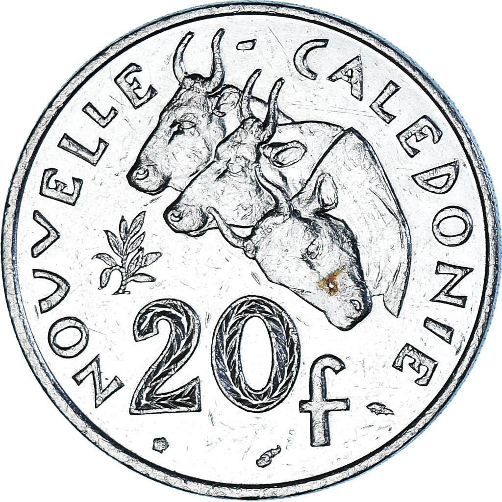 Coin, New Caledonia, 20 Francs, 1986