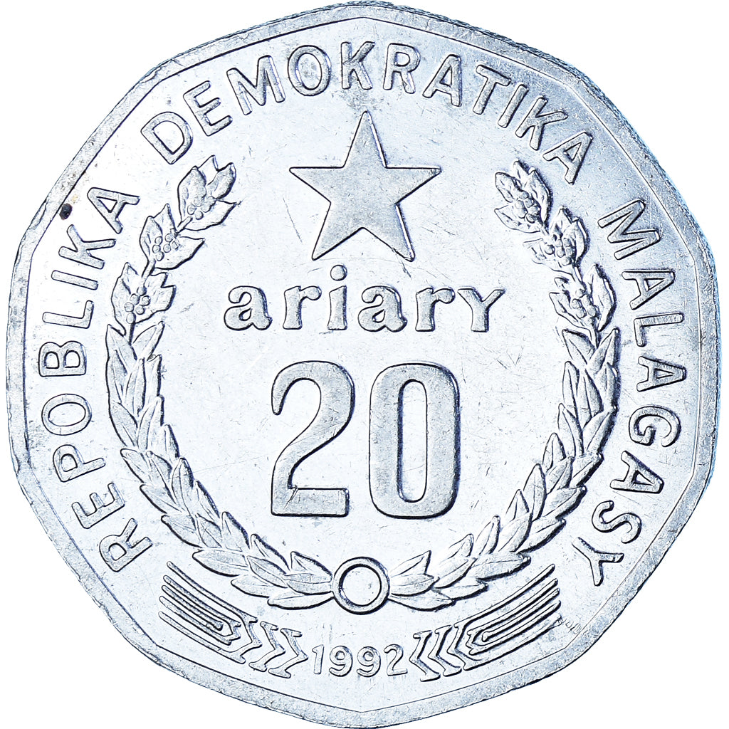 Moneta, Madagascar, 20 Ariary, 1992