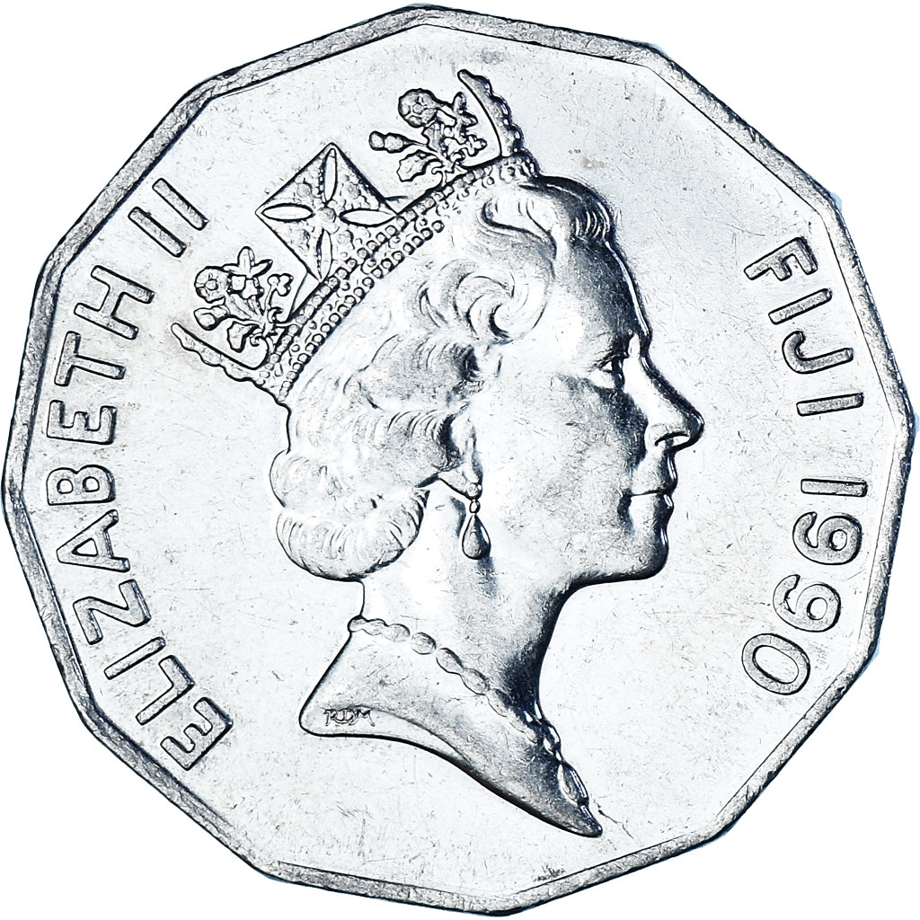 Coin, Fiji, 50 Cents, 1990