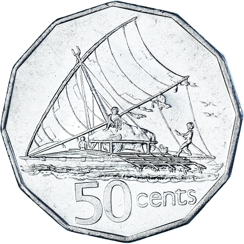 Coin, Fiji, 50 Cents, 1990