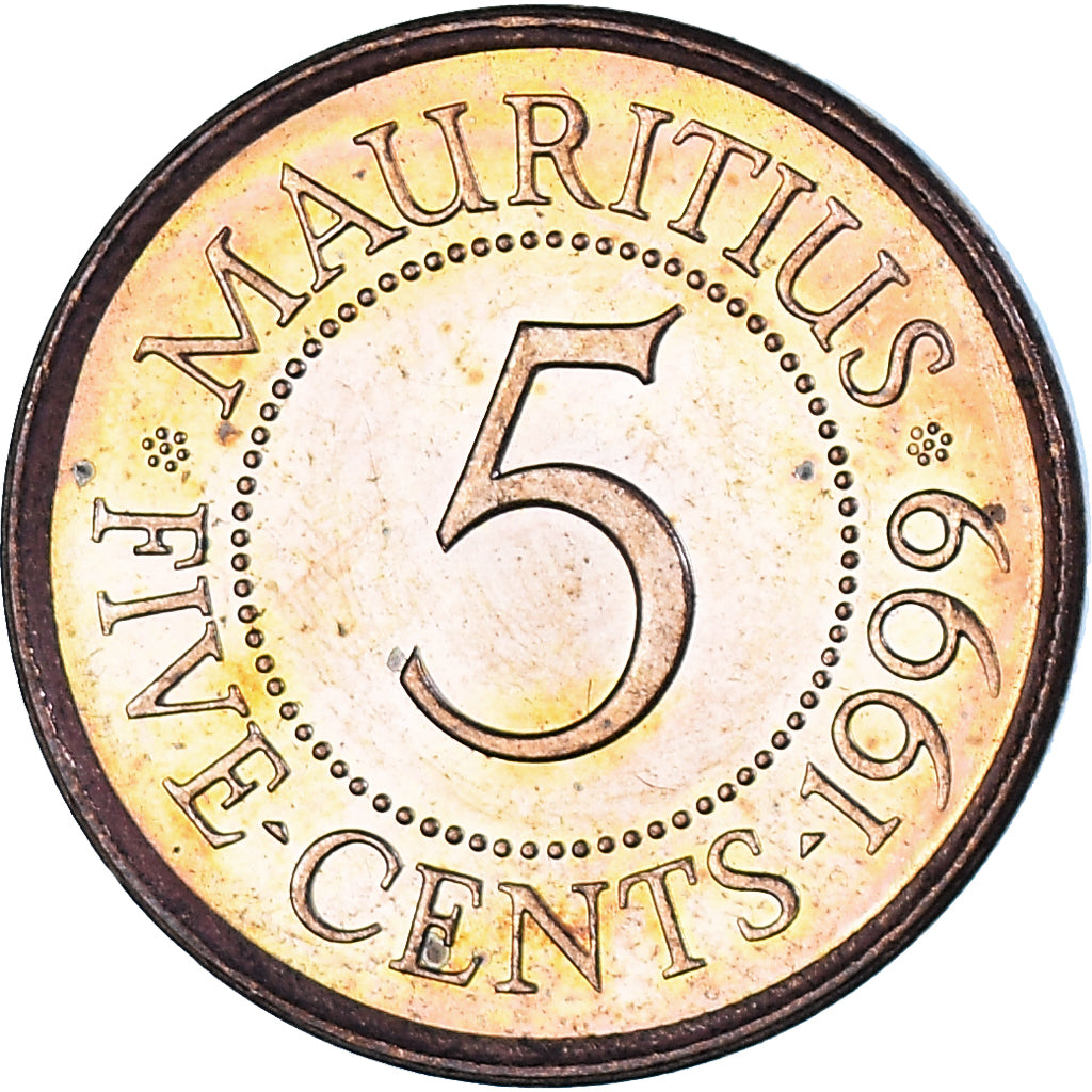 Coin, Mauritius, 5 Cents, 1999