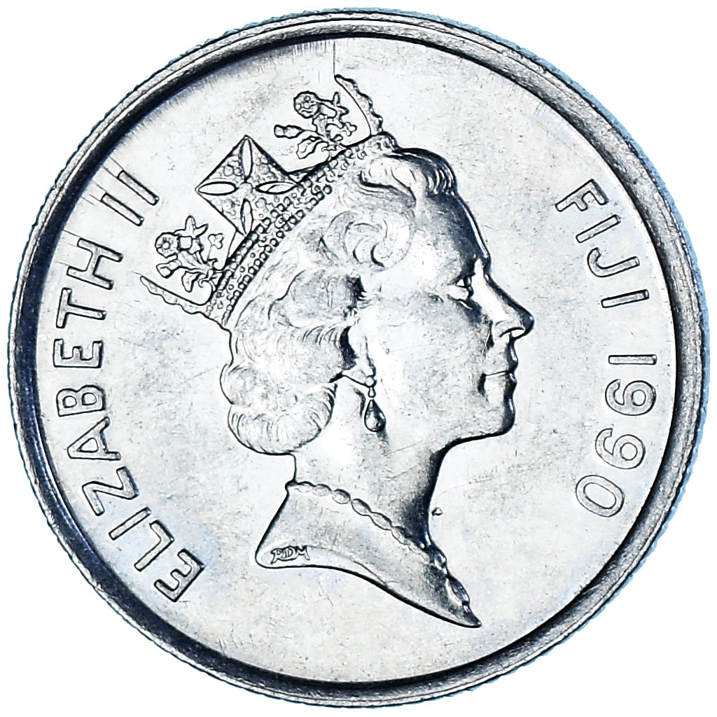 Coin, Fiji, 5 Cents, 1990