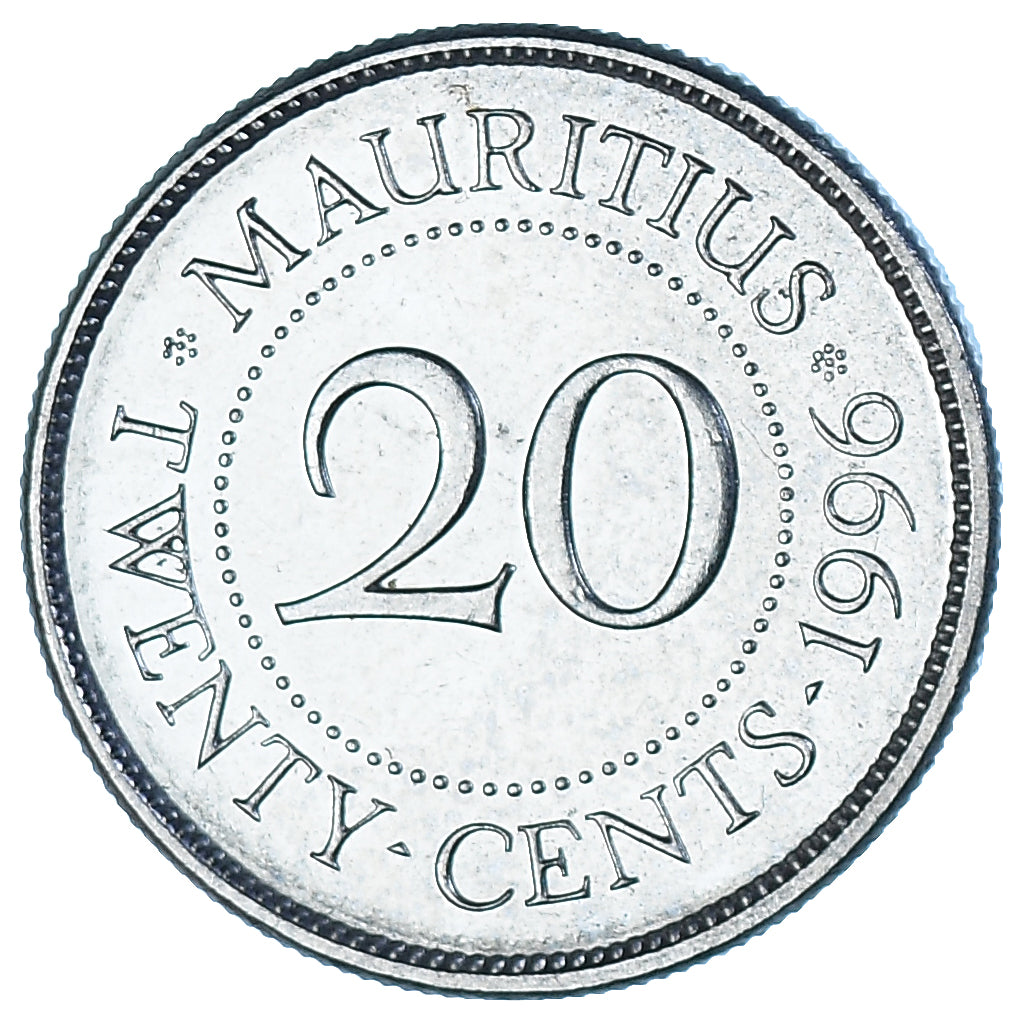 Münze, Mauritius, 20 Cents, 1996