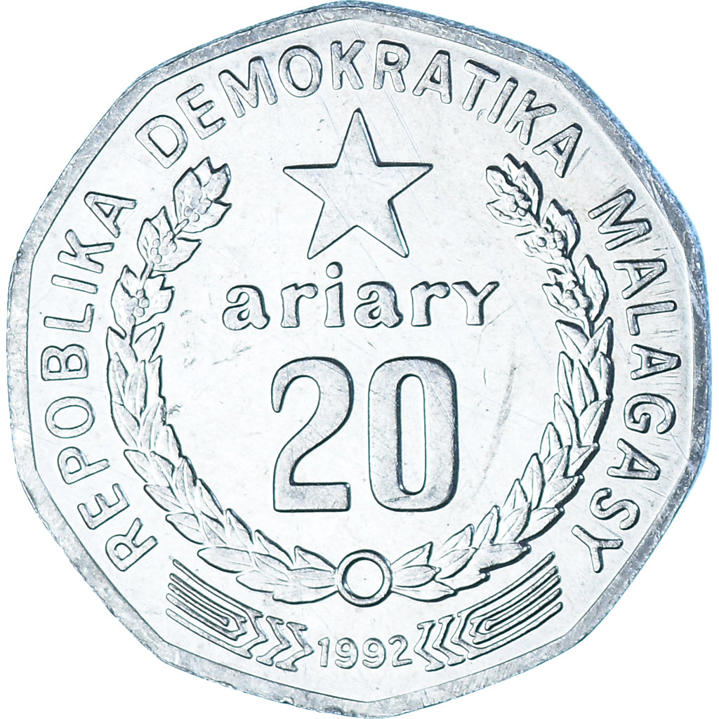 Moneta, Madagascar, 20 Ariary, 1992