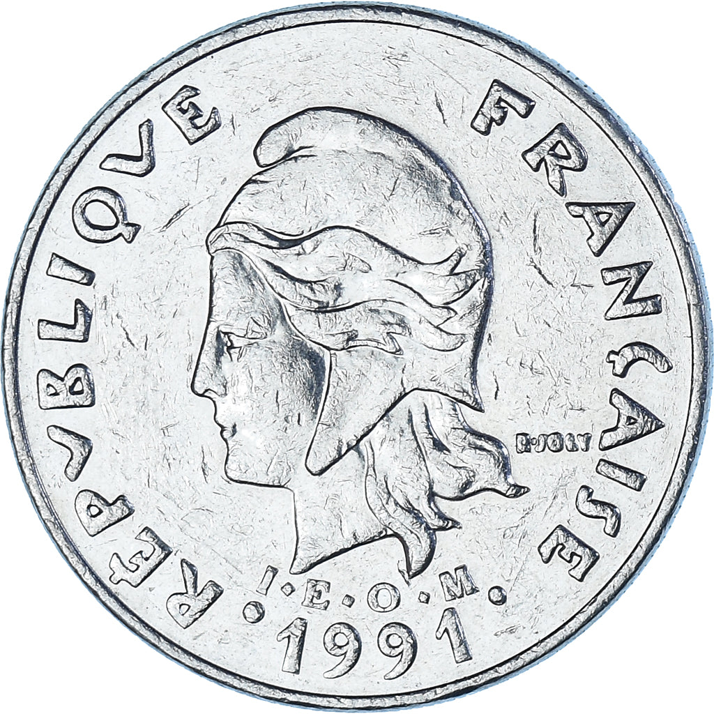 Moneta, Nuova Caledonia, 20 Francs, 1991