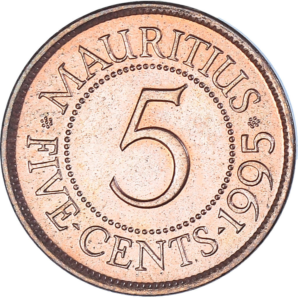Coin, Mauritius, 5 Cents, 1995