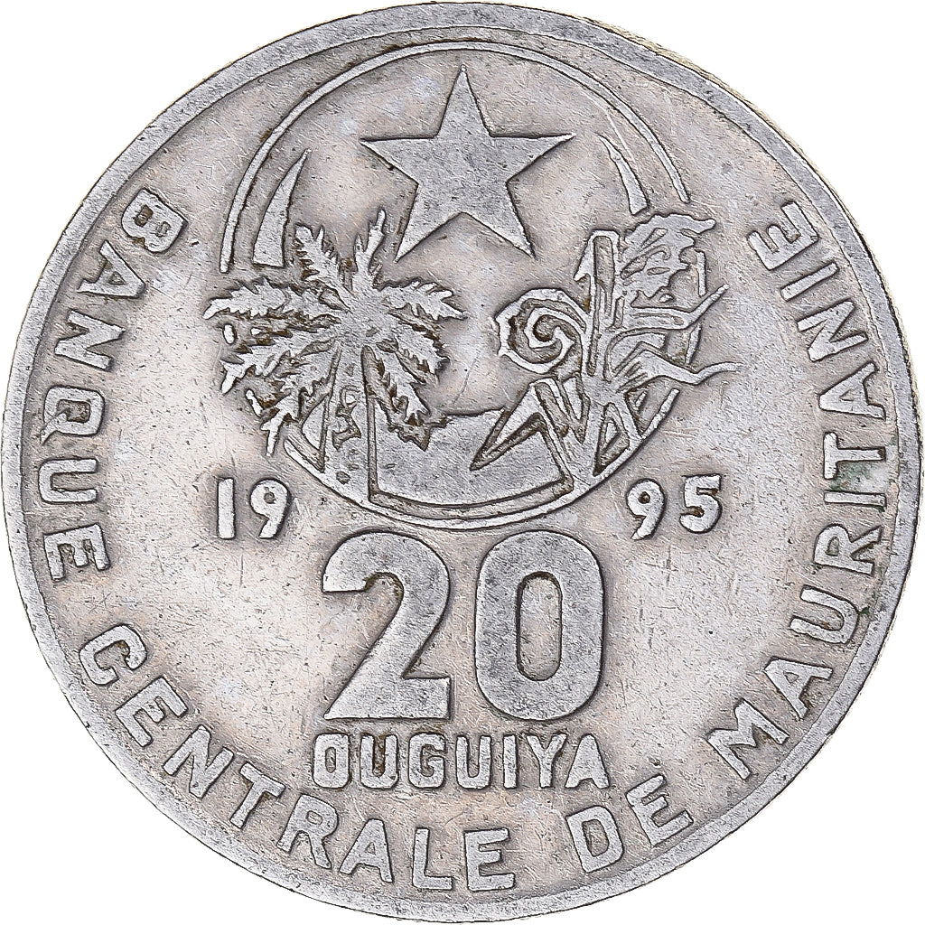 Moneta, Mauritania, 20 Ouguiya, 1995
