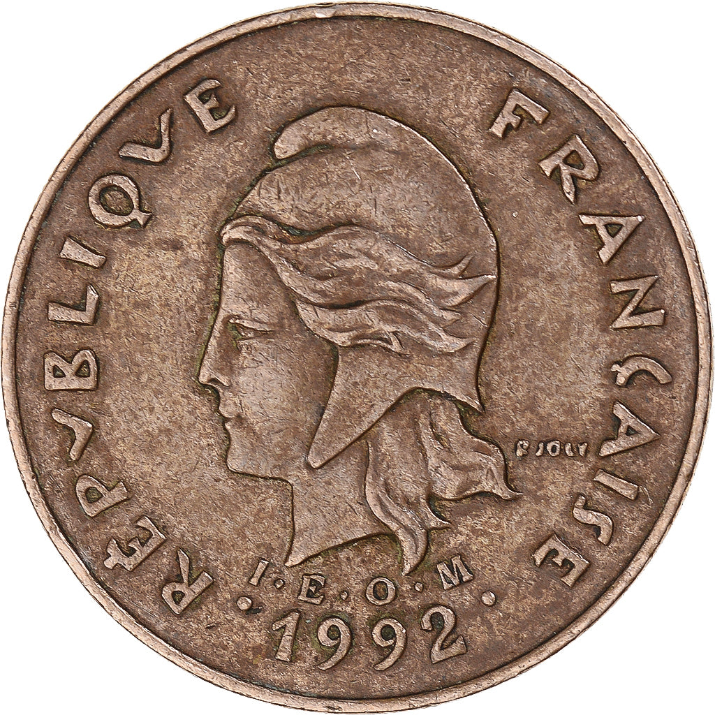 Coin, New Caledonia, 100 Francs, 1992