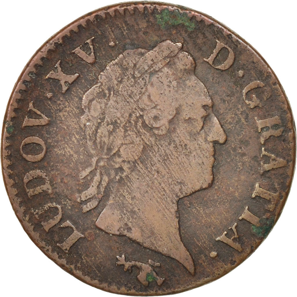 FRANCE, Sol à la vieille tête, Sol, 1770, Besan, KM #545.13, VF(20-25), Copper, 