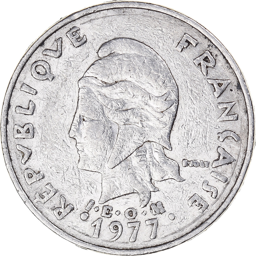 Moneta, Nuova Caledonia, 20 Francs, 1977