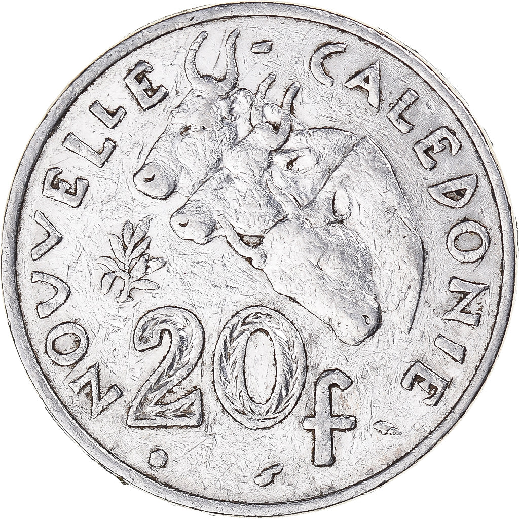 Moneta, Nuova Caledonia, 20 Francs, 1977