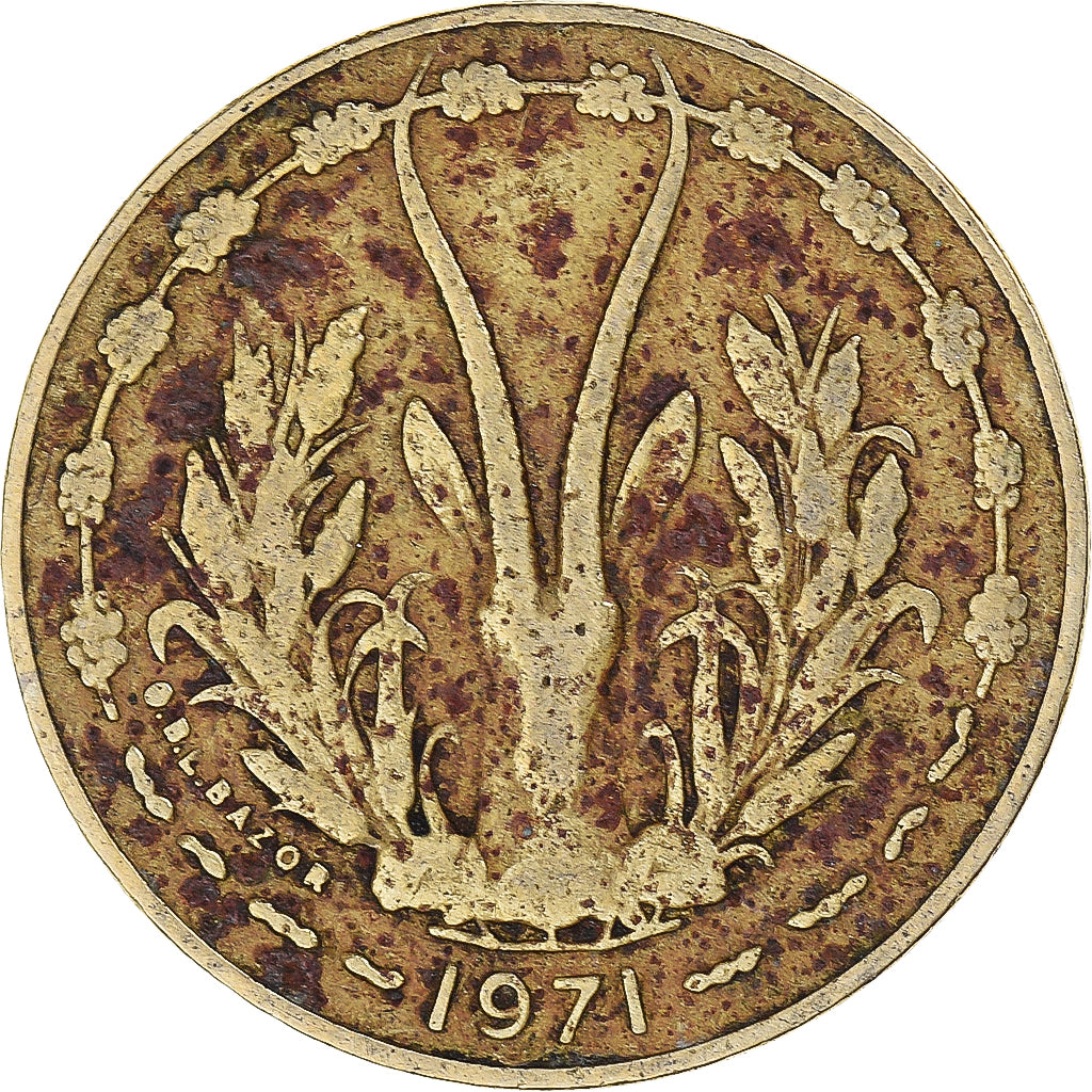 Moneta, Kraje Afryki Zachodniej, 10 Francs, 1971