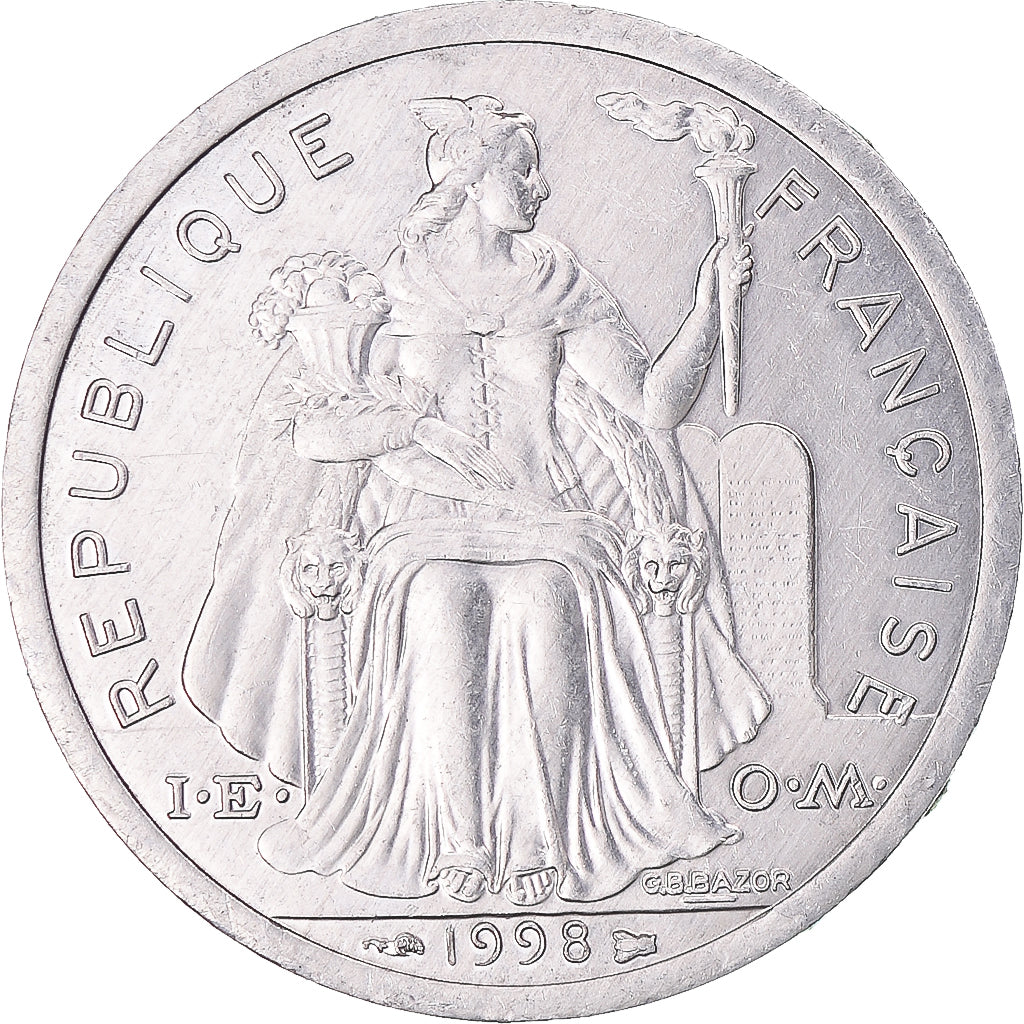 Coin, New Caledonia, 2 Francs, 1998