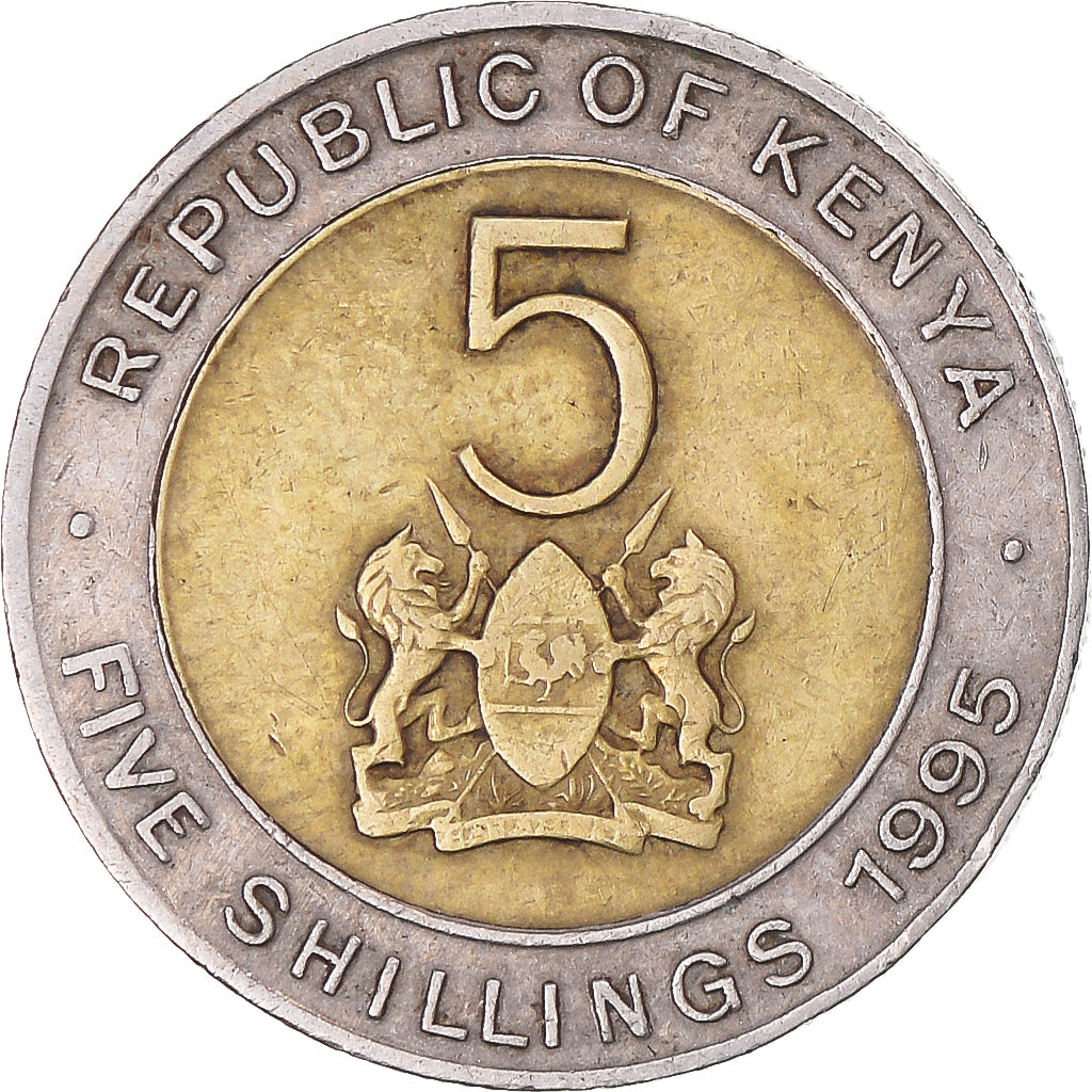 Münze, Kenya, 5 Shillings, 1995