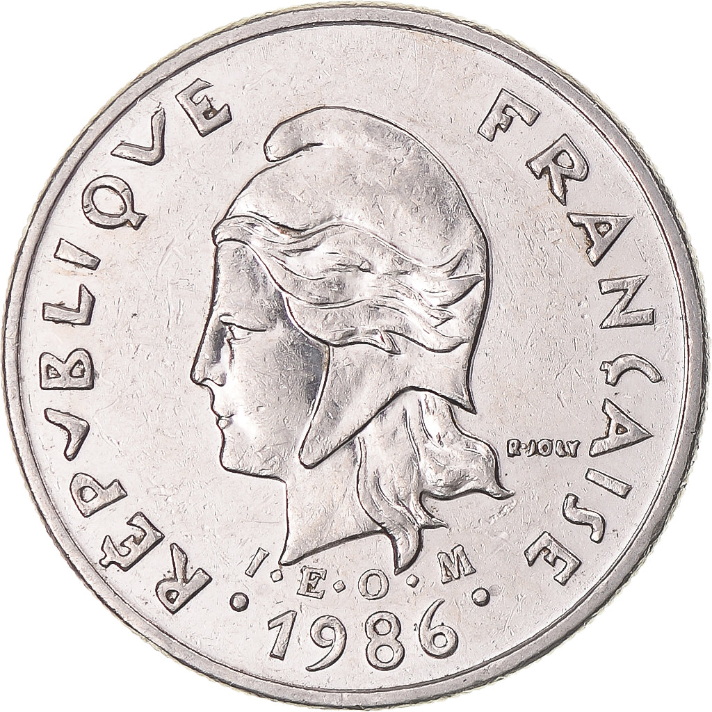 Münze, Neukaledonien, 10 Francs, 1986