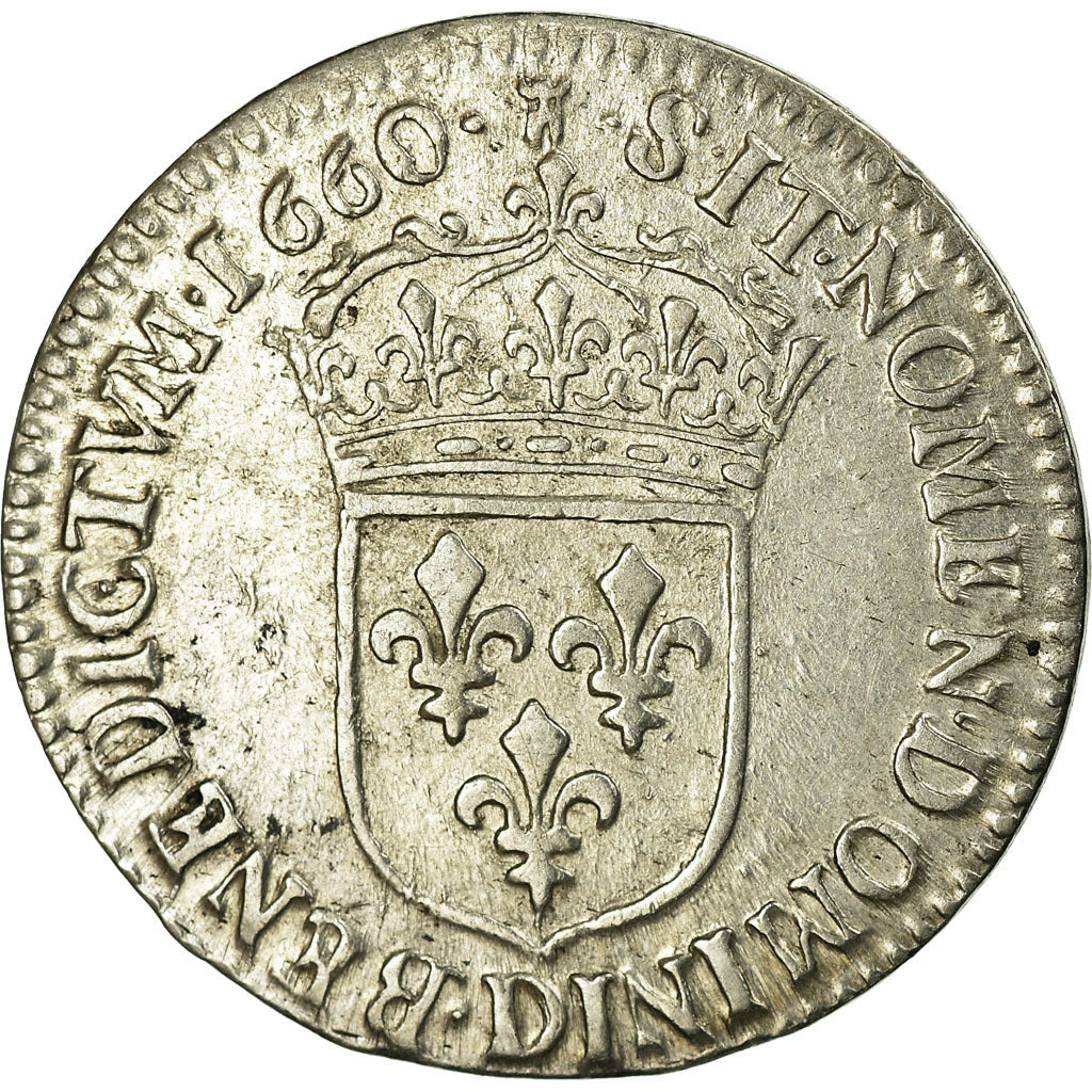 Munten, Frankrijk, Louis XIV, 1/12 Écu au buste juvénile, 1/12 ECU, 10 Sols